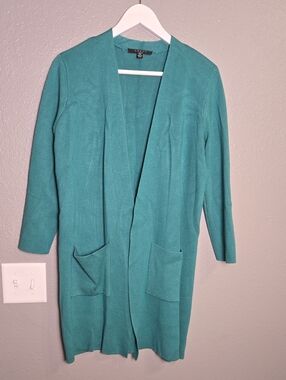 Cyrus Green Long Cardigan With Front Pockets Size Petite Medium